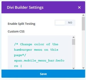 Change Hamburger color on Page in Divi