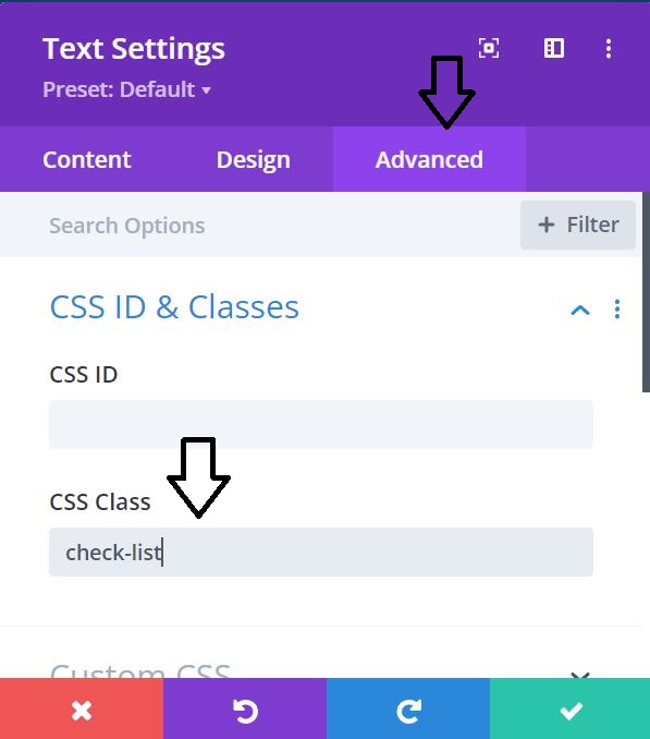 Add Class to Text box for Check List